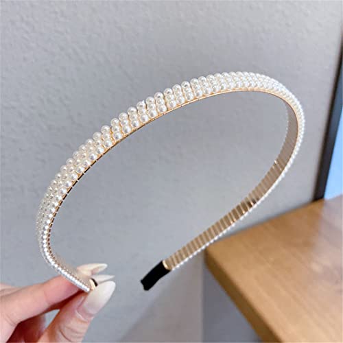 Mode Damen Perle Haarband Metall Stirnband Haarband Elastische Haar Zubehör Haarnadel Hochzeit Schmuck Headwear TS-3018-13 von Wjnvfioo