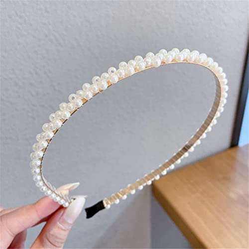 Mode Damen Perle Haarband Metall Stirnband Haarband Elastische Haar Zubehör Haarnadel Hochzeit Schmuck Headwear TS-3018-18 von Wjnvfioo