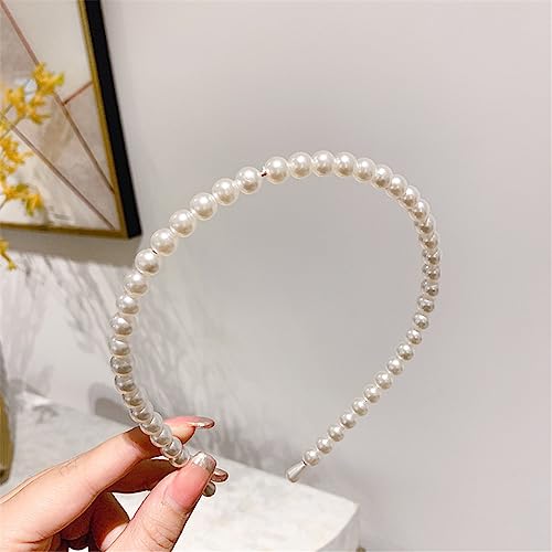 Mode Damen Perle Haarband Metall Stirnband Haarband Elastische Haar Zubehör Haarnadel Hochzeit Schmuck Headwear TS-3018-2 von Wjnvfioo