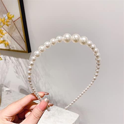 Mode Damen Perle Haarband Metall Stirnband Haarband Elastische Haar Zubehör Haarnadel Hochzeit Schmuck Headwear TS-3018-3 von Wjnvfioo