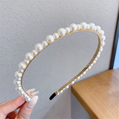 Mode Damen Perle Haarband Metall Stirnband Haarband Elastische Haar Zubehör Haarnadel Hochzeit Schmuck Headwear TS-3018-7 von Wjnvfioo