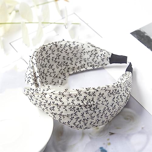 Mode Drucken Stirnband Breite Frauen Haarband Elastische Bogen Haar Hoop Bands Lünette Top Knoten Mädchen Haar Zubehör 6 weiß von Wjnvfioo