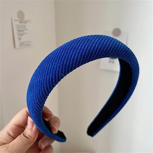 Mode Haar Hoop Haarbänder Für Frauen Mädchen Blume Einfarbig Stirnbänder Breite Haarband Haar Zubehör Headwear stil 3-blau von Wjnvfioo