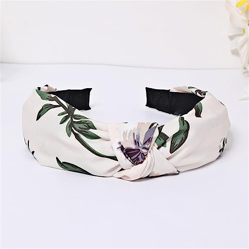 Mode Haar Hoop Haarbänder Für Frauen Mädchen Blume Einfarbig Stirnbänder Breite Haarband Haar Zubehör Headwear stil 7-Weiß von Wjnvfioo