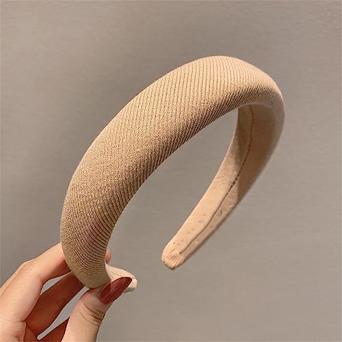 Mode Haar Hoop Haarbänder Für Frauen Mädchen Einfarbig Twilled Stirnbänder Breite Haarband Haar Zubehör Headwear stil 4-khaki von Wjnvfioo