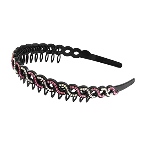 Mode Perle Strass Haarbänder Elastische Blume Frauen Haar Hoop Bands Stirnband Lünette Mädchen Haar Zubehör Kopfschmuck 13CM 1PC weiß rosa von Wjnvfioo