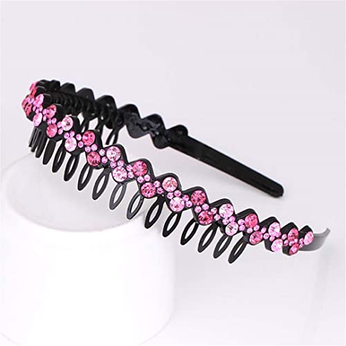 Mode Perle Strass Haarbänder Elastische Blume Frauen Haar Hoop Bands Stirnband Lünette Mädchen Haarschmuck Kopfschmuck 13CM 1PC ROSEREDPINK von Wjnvfioo