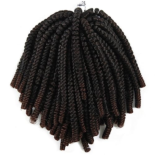 Ombre Crochet Braids Haar Synthetisches Flechthaar Bounce Curls Leidenschaft Haarverlängerungen Für Schwarze Frauen T1B33 8inches#6Pcs/Lot von Wjnvfioo