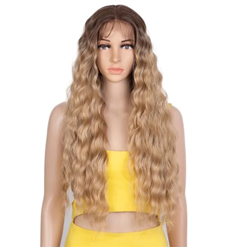 Ombre Long Synthetics Für Frauen Supper Deep Natural Wave Hair Hitzebeständiges Faserhaar TTHL10-24Y 130%#T#27inch von Wjnvfioo