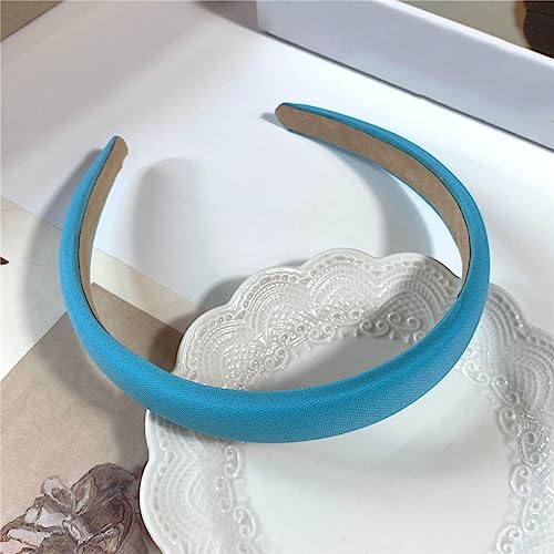 Satin Haarband Mädchen Einfarbig Stirnband Breit Gepolstert Haar Hoop Headwear Mode Haar Zubehör Für Frauen 17 von Wjnvfioo