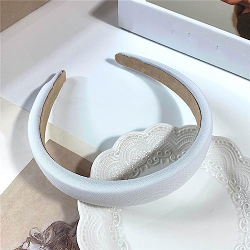 Satin Haarband Mädchen Einfarbig Stirnband Breit Gepolstert Haar Hoop Headwear Mode Haar Zubehör Für Frauen 24 von Wjnvfioo