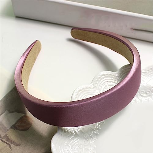 Satin Haarband Mädchen Einfarbig Stirnband Breit Gepolstert Haar Hoop Headwear Mode Haar Zubehör Für Frauen 4 von Wjnvfioo