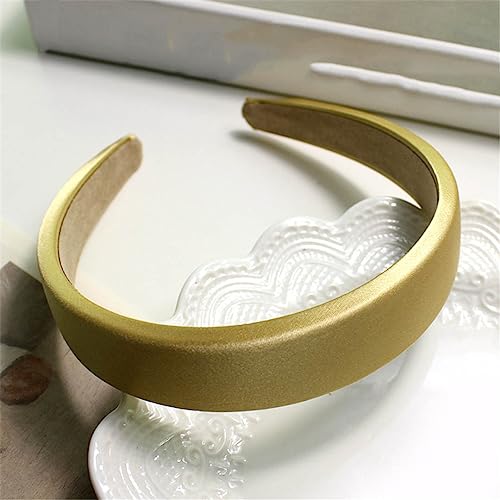 Satin Haarband Mädchen Einfarbig Stirnband Breit Gepolstert Haar Hoop Headwear Mode Haar Zubehör Für Frauen 6 von Wjnvfioo