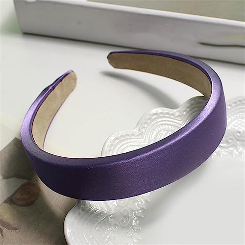 Satin Haarband Mädchen Einfarbig Stirnband Breit Gepolstert Haar Hoop Headwear Mode Haar Zubehör Für Frauen 9 von Wjnvfioo