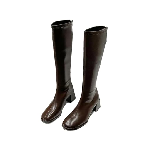 Slim Damen Hohe Stiefel Mode Frauen Kniehohe Stiefel High Heel Damenschuhe Winter Weiches Leder Lange Stiefel von Wjnvfioo