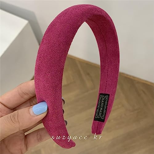 Solide Breite Haarbänder Hoop Für Frauen Vintage Weiche Elastische Stirnband Mode Mädchen Verdicken Haarband Headwear Haar Zubehör B1 von Wjnvfioo