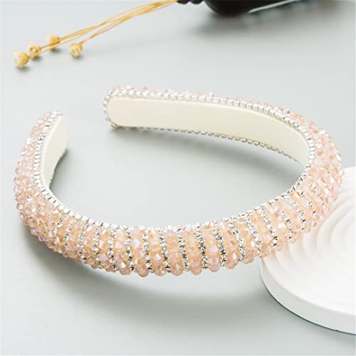 Strass Haarbänder Frauen Haarschmuck Handgemachte Reifen Stirnband Hochzeit Ornamente 1-Pink von Wjnvfioo