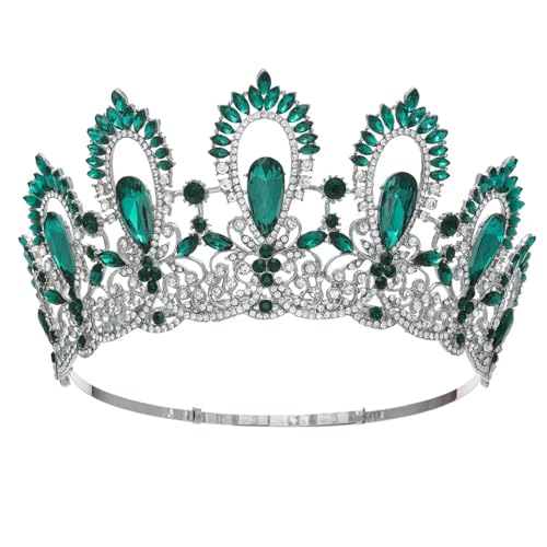 Strass Hochzeit Krone Tiara Kristall Prinzessin Tiara Festzug Haarschmuck Messing beschichtet von Wjnvfioo