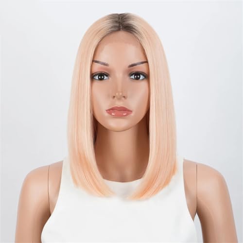 Synthetische Gerade Kurze Bob-Perücken Mittelteile Für Frauen Cosplay-Perücken RT4-1824 12inch von Wjnvfioo