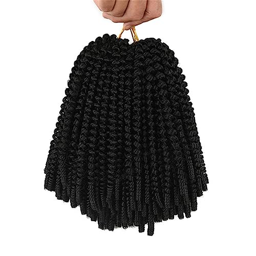 Synthetische Häkel-Flechthaarverlängerungen Für Schwarze Frauen Weiches Vorgeschlungenes Ombre-Farbiges Frühlings-Häkelhaar #1B 8inches#6Pcs/Lot von Wjnvfioo