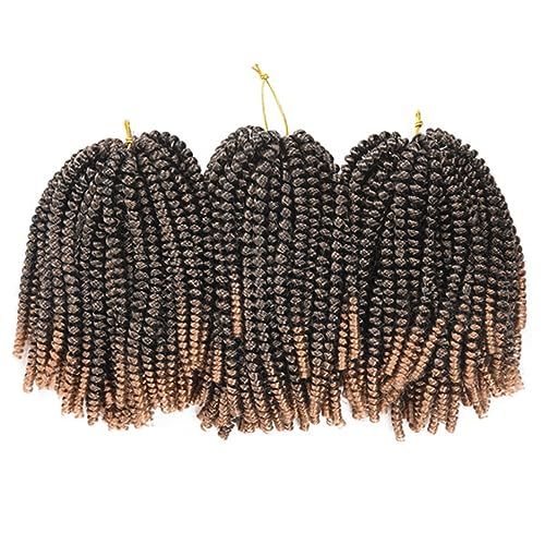 Synthetische Häkel-Flechthaarverlängerungen Für Schwarze Frauen Weiches Vorgeschlungenes Ombre-Farbiges Frühlings-Häkelhaar T1B27 8inches#10Pcs/Lot von Wjnvfioo