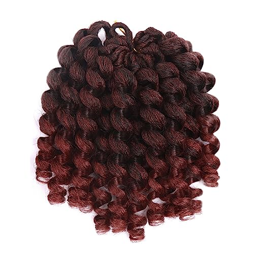 Synthetische Ombre Curl Crochet Braids Africa Braiding Haarverlängerungen Vorgedreht Für Schwarze Frauen 1B 350 8inches#3Pcs/Lot von Wjnvfioo