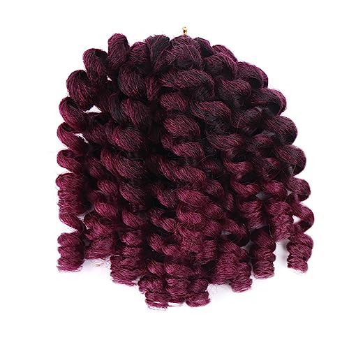 Synthetische Ombre Curl Crochet Braids Africa Braiding Haarverlängerungen Vorgedreht Für Schwarze Frauen 1B BUG 8inches#12Pcs/Lot von Wjnvfioo