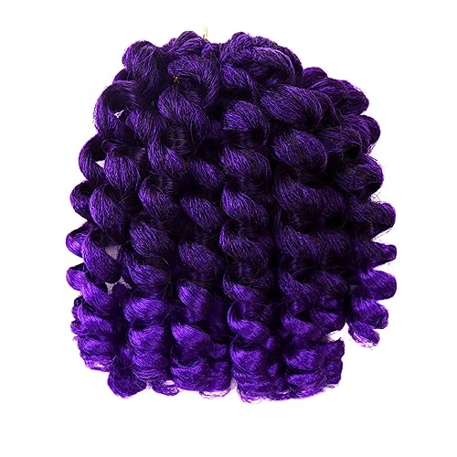 Synthetische Ombre Curl Crochet Braids Africa Braiding Haarverlängerungen Vorgedreht Für Schwarze Frauen 1B PURPLE 8inches#6Pcs/Lot von Wjnvfioo