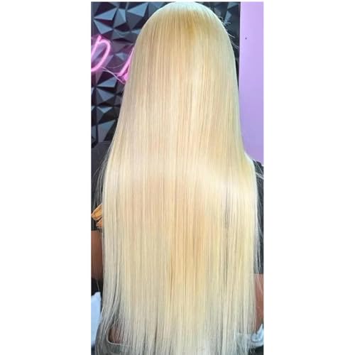 Transparente Gerade Spitze-Front-Menschenhaar-Perücken Für Damen, Leimlos, Brasilianische Spitze-Frontal-Perücke, Langes, Gerades Kunsthaar 4x4 Glueless Wig 24inches#180% von Wjnvfioo