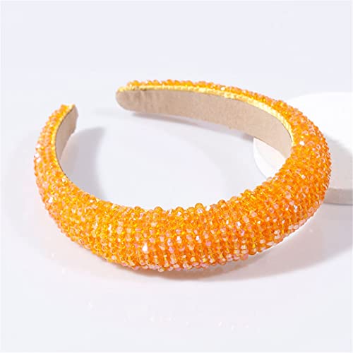 Vollkristall-Haarschmuck, Haarbänder, glitzernd, gepolstert, Strass, Stirnbänder, Kopfschmuck, Rosa, Damen-Stirnband, 12-Orange von Wjnvfioo