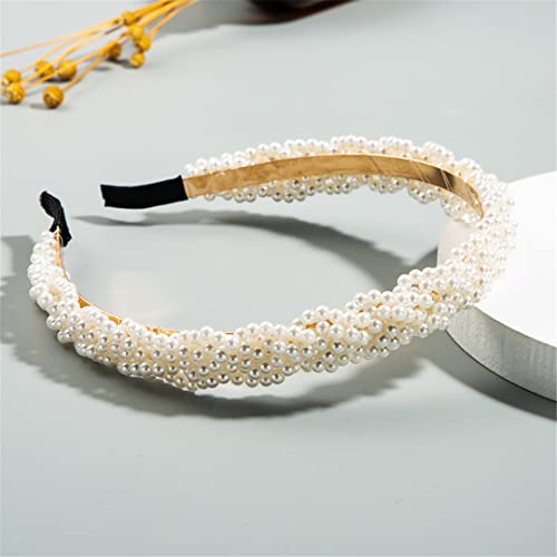 Weiße Perle Stirnband Für Frauen Hochzeit Braut Haar Zubehör Breite Haar Hoop Mädchen Headwear Hochzeit Schmuck 25 von Wjnvfioo