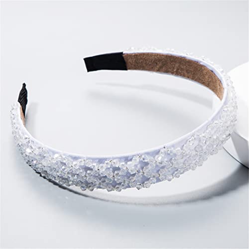 Weiße Perle Stirnband Für Frauen Hochzeit Braut Haar Zubehör Breite Haar Hoop Mädchen Headwear Hochzeit Schmuck 51 von Wjnvfioo