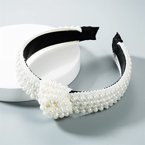 Weiße Perle Stirnband Für Frauen Hochzeit Braut Haar Zubehör Breite Haar Hoop Mädchen Headwear Hochzeit Schmuck 82 von Wjnvfioo
