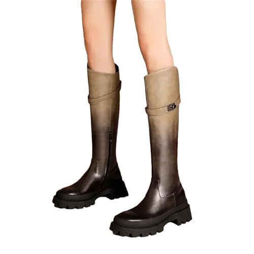 Wjnvfioo Damen Lange Stiefel Frühling High Heels Damen Knieschaft Schuhe Elegant Absatzstiefel von Wjnvfioo