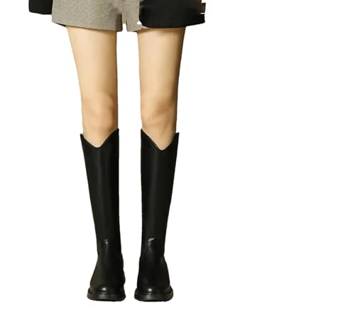 Wjnvfioo Damen Lange Stiefel Herbst Große Größe 41-43 Damenschuhe Mode Plattform Casual Ritter Stiefel Frauen von Wjnvfioo