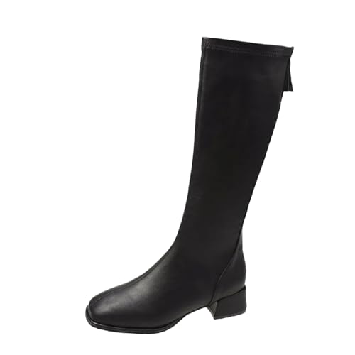 Wjnvfioo Damen kniehohe Stiefel Lady High Heels Herbst Leder Ritterstiefel von Wjnvfioo