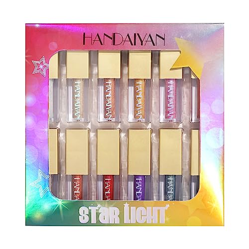 12-teiliges Lidschatten Set Mit Flüssigem Glitzer Glatter Schimmer Lidschatten Wasserdicht Langlebig Schnell Trocknend Für Modische Augen Looks von Wjsdsg