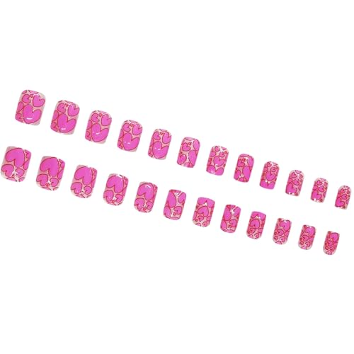 24 Stück Nägel Zum Aufdrücken Quadratisch Kleber Auf Den Nägeln Französische Kunstnägel Designs Falsche Nägel Künstliche Nägel Geschenke Für Frauen Und Mädchen von Wjsdsg