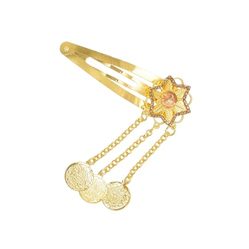Wjsdsg Eleganter Haarschmuck Aus Legierung Mit Goldenen Quasten Und Funkelnden Strasssteinen Perfekt Für Partys Und Feiern von Wjsdsg
