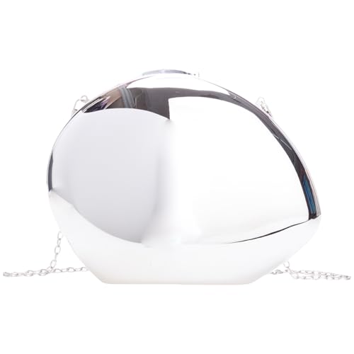 Wjsdsg Kosmetiktasche, glitzernde Umhängetasche, einzigartige Form, Abendbörse, modische Umhängetasche, Handtasche, für Damen und Mädchen, silber, As shown von Wjsdsg