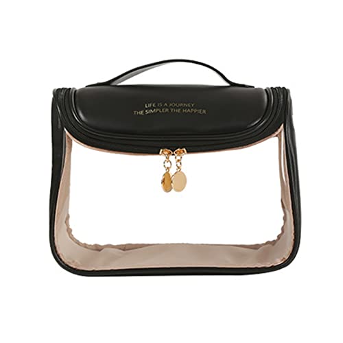 Wjsdsg Kosmetiktasche, tragbare Reise-Make-up-Tasche, großes Fassungsvermögen, transparente Kosmetiktasche, wasserdicht, Badezimmer, Kulturbeutel für Damen, Schwarz , As shown Wjsdsg Kosmetiktasche, tragbare Reise-Make-up-Tasche, großes Fassungsvermögen, transparente Kosmetiktasche, wasserdicht, Badezimmer, Kulturbeutel für Damen, Schwarz , As shown von Wjsdsg