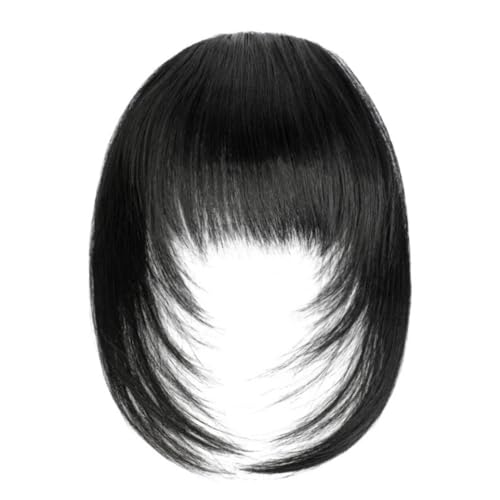 Wkclnfs Bangs Clip in 100% Remy Echthaar Fringe Bangs Extension Verlängerung natürliche Haarteil für Frauen Mädchen 12inch (1#) von Wkclnfs