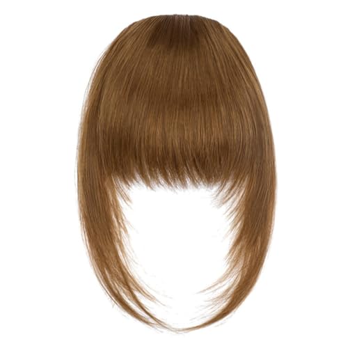 Wkclnfs Bangs Clip in 100% Remy Echthaar Fringe Bangs Extension Verlängerung natürliche Haarteil für Frauen Mädchen 12inch (1#12) von Wkclnfs