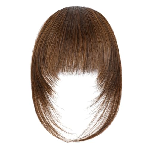 Wkclnfs Bangs Clip in 100% Remy Echthaar Fringe Bangs Extension Verlängerung natürliche Haarteil für Frauen Mädchen 12inch (2#30) von Wkclnfs