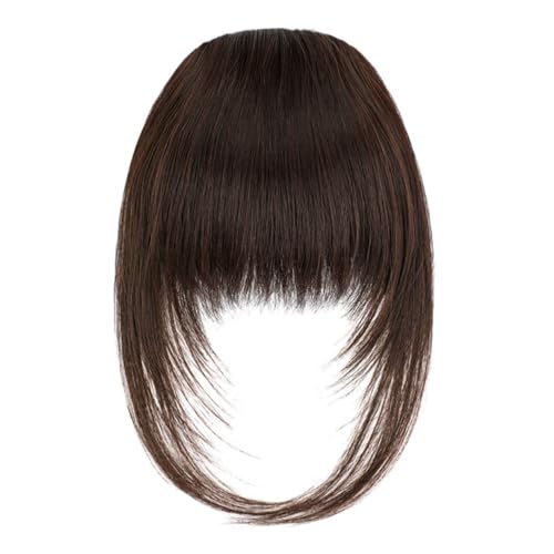 Wkclnfs Bangs Clip in 100% Remy Echthaar Fringe Bangs Extension Verlängerung natürliche Haarteil für Frauen Mädchen 12inch (2#33) von Wkclnfs