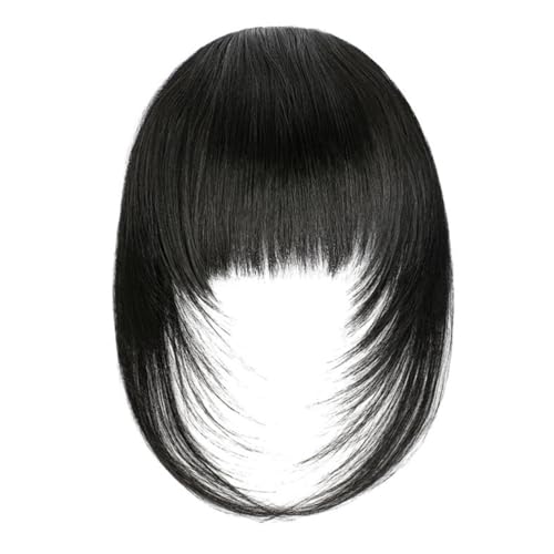 Wkclnfs Bangs Clip in 100% Remy Echthaar Fringe Bangs Extension Verlängerung natürliche Haarteil für Frauen Mädchen 12inch (2A) von Wkclnfs