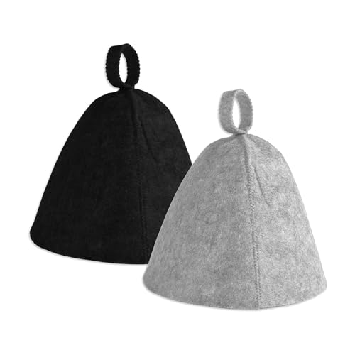 2 Stück Saunakappen Thermoschutz Hut Badehut Filzwolle Textur Reise Saunahut für Zimmer von Wkldjf
