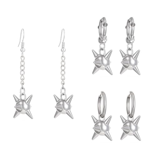 3 Paare Trendy Legierung Dangle Ohrringe Set Stilvolle Ohrringe Legierung Textur Mode Ohrschmuck Perfekt Für Modefrauen von Wkldjf