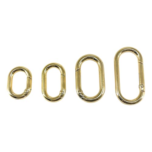 4pcs Metall Spring Clip Schlüsselringe Für Taschen Und Bastelfederringe Clips Handtasche Geldbörse Strecke Oval Carabiner Clips Haken von Wkldjf