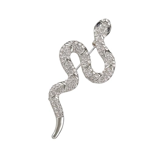 Exquisite Serpentinen Brosche Anspruchsvolle Schlangen Brosche Aus Robustem Metall Mit Strasssteinen von Wkldjf